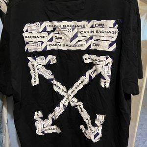 Black airport tape T-shirt